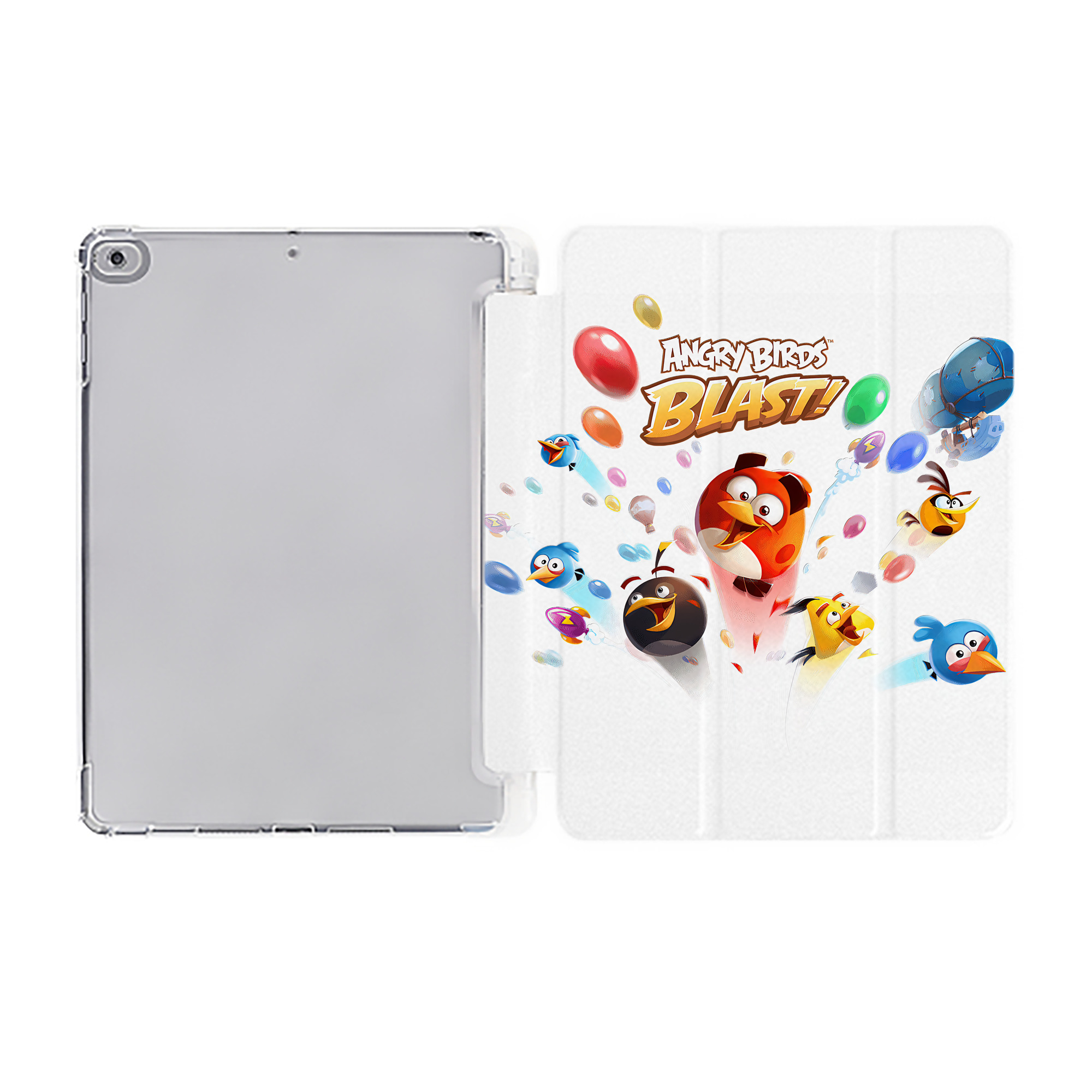 （画像用） Angry Birds アングリーバード IPad ケース ペン収納付き 三つ折りスタンド PUレザー×シリコン 対応機種9.5/10.5/10.9インチ